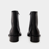 Bottines Cuban Stack - Alexander Mcqueen - Cuir - Noir
