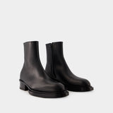 Bottines Cuban Stack - Alexander Mcqueen - Cuir - Noir