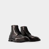 Bottines à Lacets - Alexander Mcqueen - Cuir - Noir