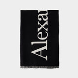 Echarpe Classic Logo - Alexander Mcqueen - Laine - Noir