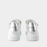 Sneakers Oversized - Alexander Mcqueen - Cuir - Blanc/Argenté