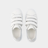 Sneakers Oversized - Alexander Mcqueen - Cuir - Blanc/Argenté