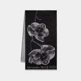 Echarpe Orchid Skull - Alexander McQueen - Laine - Noir