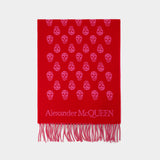 Echarpe Ribbon Reverse - Alexander McQueen - Laine - Rouge