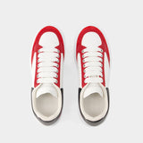 Sneakers Oversized - Alexander Mcqueen - Cuir - Blanc/Rouge