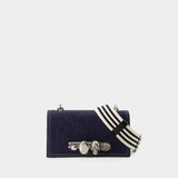 Sac à Bandoulière Knuckle Satchel - Alexander Mcqueen - Cuir - Bleu