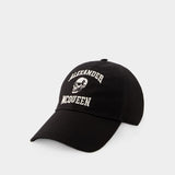 Casquette Varsity Skull - Alexander Mcqueen - Coton - Noir/Ivoire