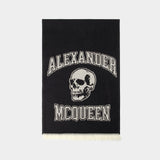 Echarpe Varsity Logo Skul - Alexander Mcqueen - Laine - Noir/Ivoire