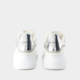Sneakers Oversized - Alexander Mcqueen - Cuir - Blanc/Argenté