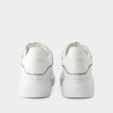 Sneakers Oversized - Alexander Mcqueen - Cuir - Blanc/Argenté