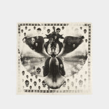 Écharpe Skull Orchid - Alexander Mcqueen - Laine - Ivoire/Noir
