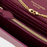 Wallet On Chain - Alexander Mcqueen - Cuir - Bordeaux