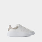 Sneakers Oversized - Alexander McQueen - Cuir - Blanc/Argenté