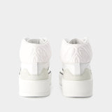 Sneakers Oversized - Alexander McQueen - Cuir - Blanc/Noir