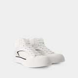 Sneakers Oversized - Alexander McQueen - Cuir - Blanc/Noir