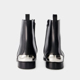 Bottines Metal Heel - Alexander McQueen - Cuir - Noir/Argenté