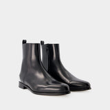 Bottines Metal Heel - Alexander McQueen - Cuir - Noir/Argenté