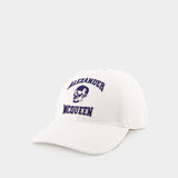 Casquette Varsity Skull Lo - Alexander McQueen - Coton - Blanc