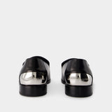Mocassins Metal Heel - Alexander McQueen - Cuir - Noir/Argenté