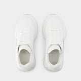 Sneakers Sprint Runner - Alexander McQueen - Cuir - Blanc/Argenté