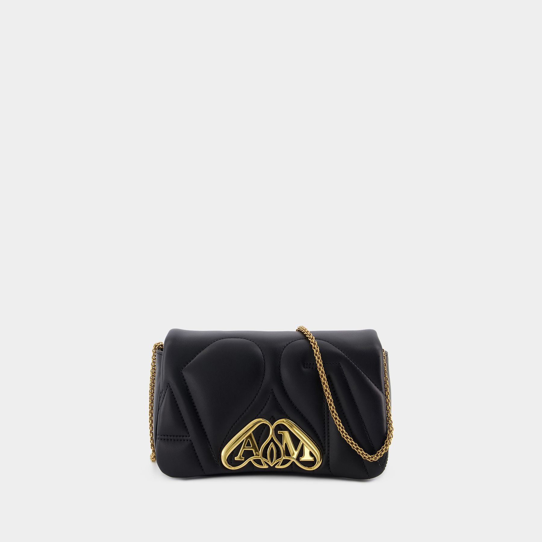 Sac à Bandoulière Alexander McQueen - Nylon Et Cuir Noir - Taille Moyenne - Occasion Très Bon État