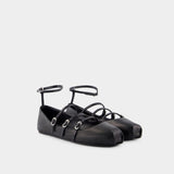 Ballerines Cage - Alexander McQueen - Cuir - Noir
