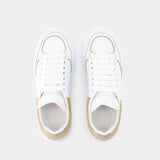 Sneakers Oversized - Alexander McQueen - Cuir - Blanc/Camel