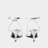 Sandales à Talon Seal - Alexander McQueen - Cuir - Argenté