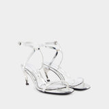 Sandales à Talon Seal - Alexander McQueen - Cuir - Argenté