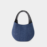 Sac Hobo Skull - Alexander McQueen - Denim - Bleu