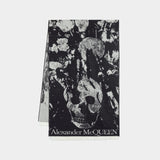 Écharpe Flower Blooms Skull - Alexander McQueen - Laine - Noir
