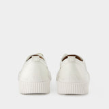 Baskets Low-Top Logo en Cuir Blanc