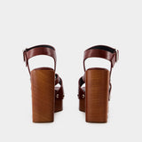 Sabots Strappy - Ami Paris - Cuir - Cognac