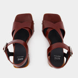 Sabots Strappy - Ami Paris - Cuir - Cognac