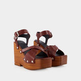 Sabots Strappy - Ami Paris - Cuir - Cognac