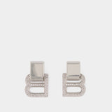 Boucles D'Oreille Hourglass P - Balenciaga - Argenté/Cristal