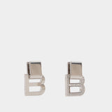 Boucles D'Oreille Hourglass P - Balenciaga - Argenté/Cristal