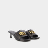 Sandales Groupie M50 - Balenciaga - Cuir - Noir/Or