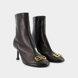 Bottines Groupie M80 - Balenciaga - Cuir - Noir/Or