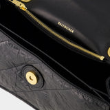 Sac À Bandoulière Crush Chain S - Balenciaga - Cuir - Noir