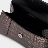 Sac Hourglass XS - Balenciaga - Cuir - Dark Bronze