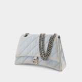 Sac Hobo Crush M - Balenciaga - Denim - Bleu