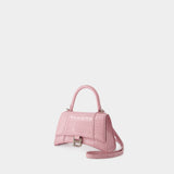 Sac Hourglass Small - Balenciaga - Cuir - Powder Pink