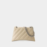 Sac Hobo Crush Chain - Balenciaga - Cuir - Taupe