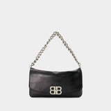 Sac Bb Soft Flap Medium - Balenciaga - Cuir - Noir