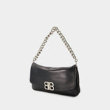 Sac Bb Soft Flap Medium - Balenciaga - Cuir - Noir