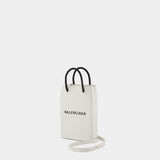 Sac Phone Holder - Balenciaga - Cuir - Blanc