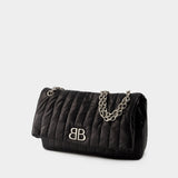 Sac Hobo Monaco M - Balenciaga - Cuir Matelassé - Noir