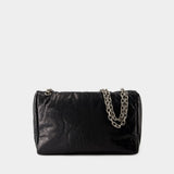 Sac Hobo Monaco M - Balenciaga - Cuir - Noir
