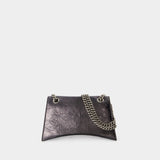 Sac à Bandoulière Crush S - Balenciaga - Cuir - Steel Grey